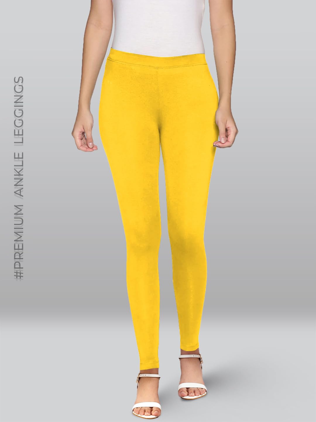 Premium Viscose Stretchable Ankle Length Leggings For Women Lemon Yellow