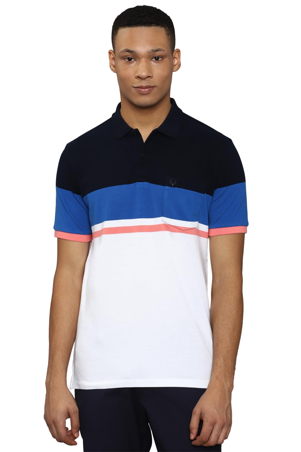 Allen Solly Men Regular Fit Striped Casual Half Sleeve Short Sleeve Polo Shirt