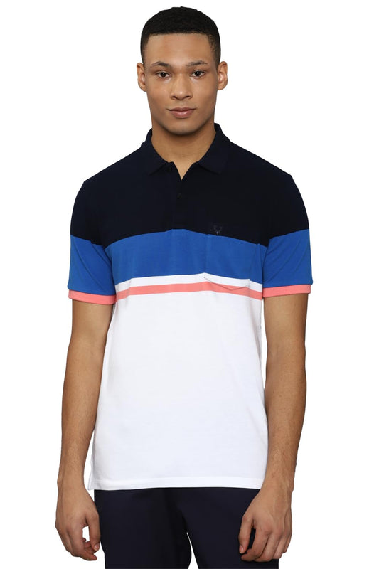 Allen Solly Men Regular Fit Striped Casual Half Sleeve Short Sleeve Polo Shirt