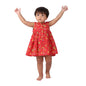 Fabindia Kids Printed Frock Cotton_3-6M Red