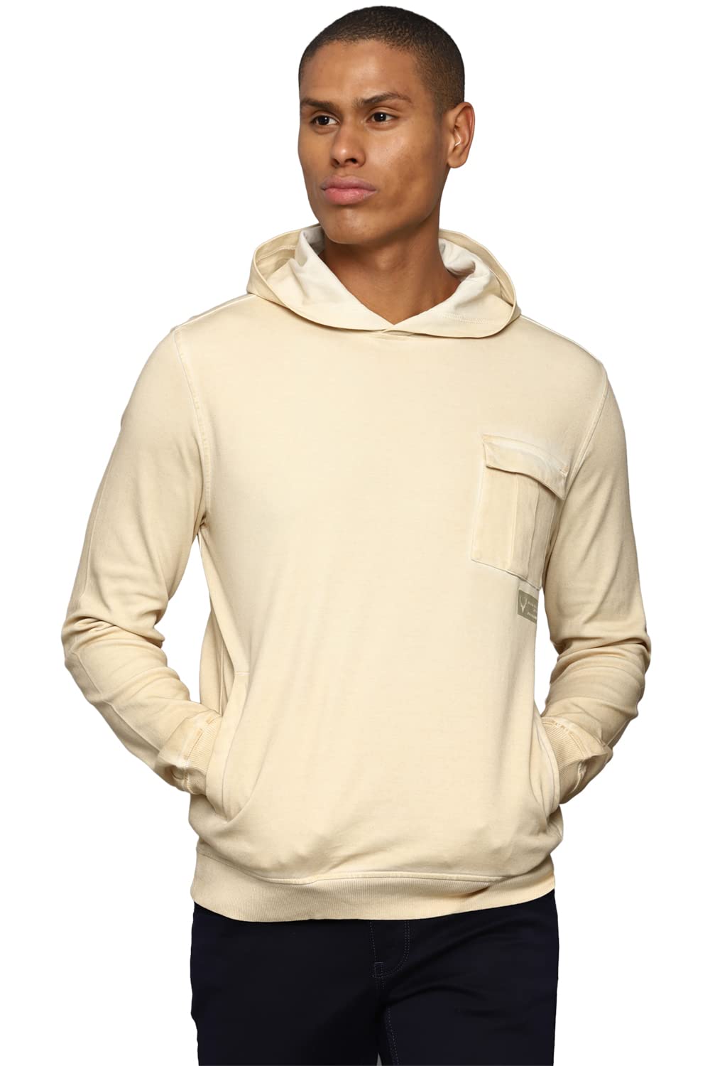 Allen Solly Men Solid Casual Full Sleeve Hooded Hoodie
