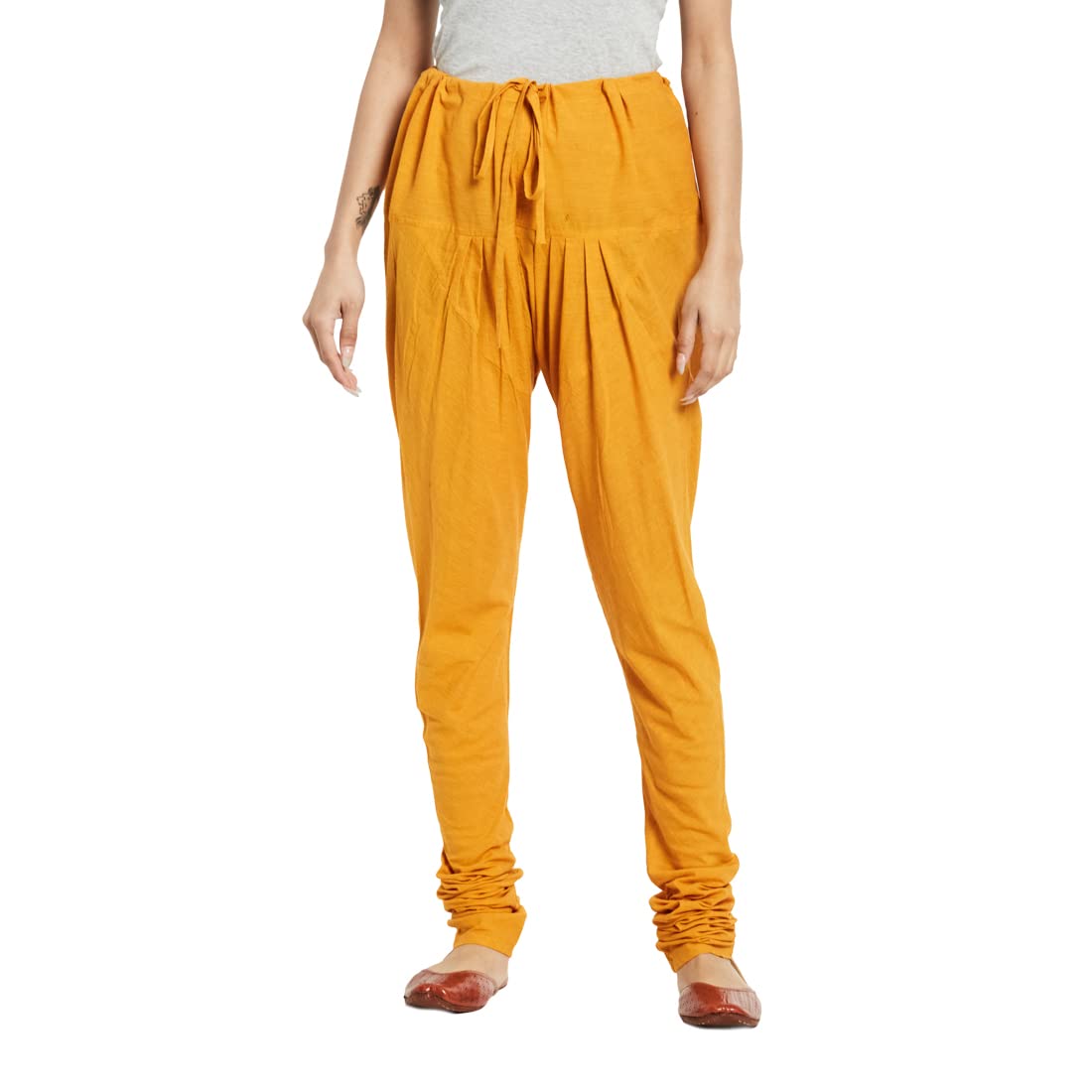 Fabindia Women Regular Churidar Cotton_XL Yellow