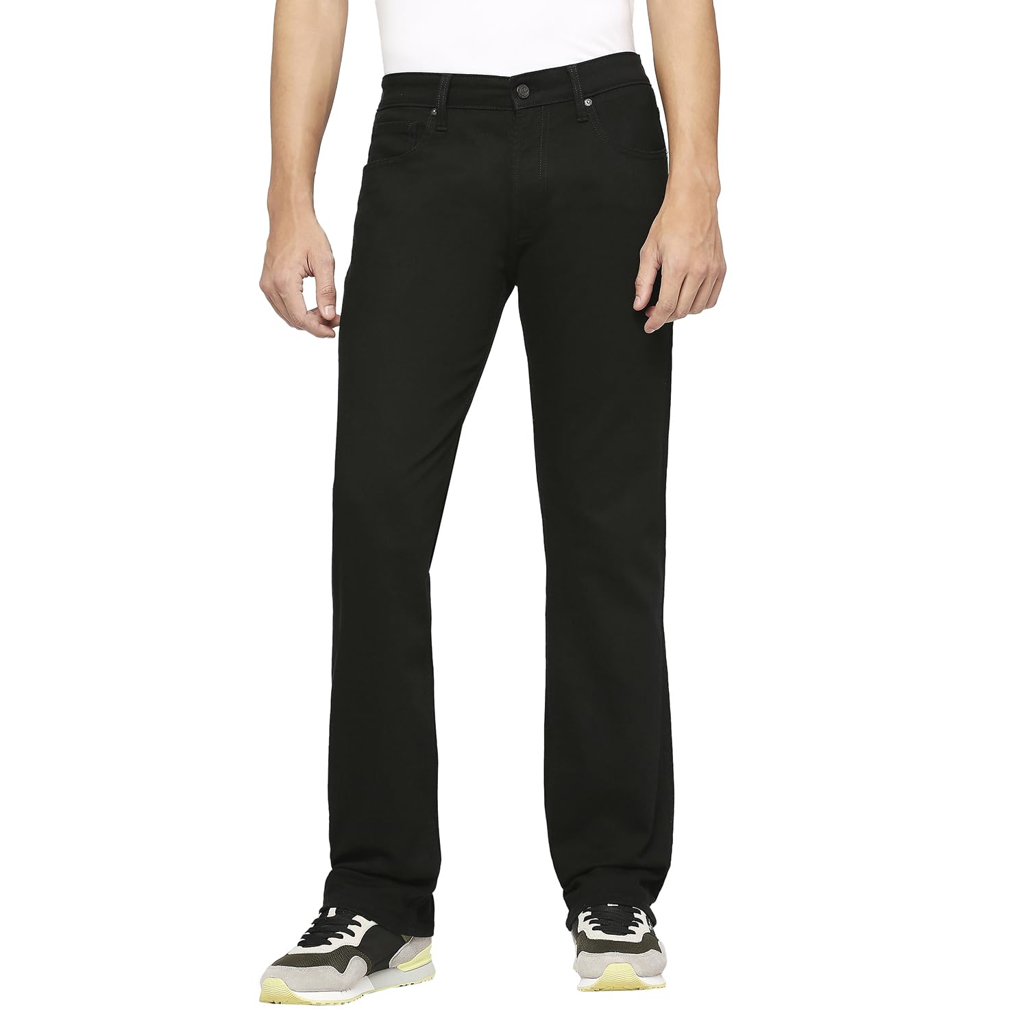 Holborne Black Mid Rise Regular Fit Jeans