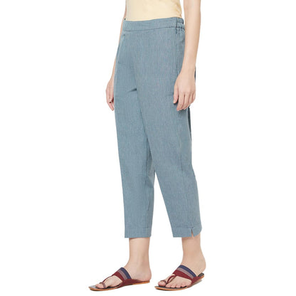 Fabindia WomenS Slim Pants (101453903_Blue