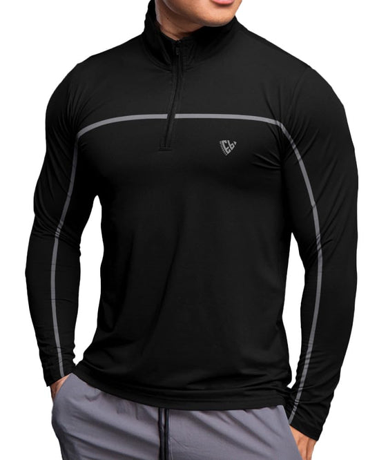Noble Monk MenS Active Wear Regular Fit T Shirt |Full Sleeves |Casual T-Shirt For Men Midnight Black