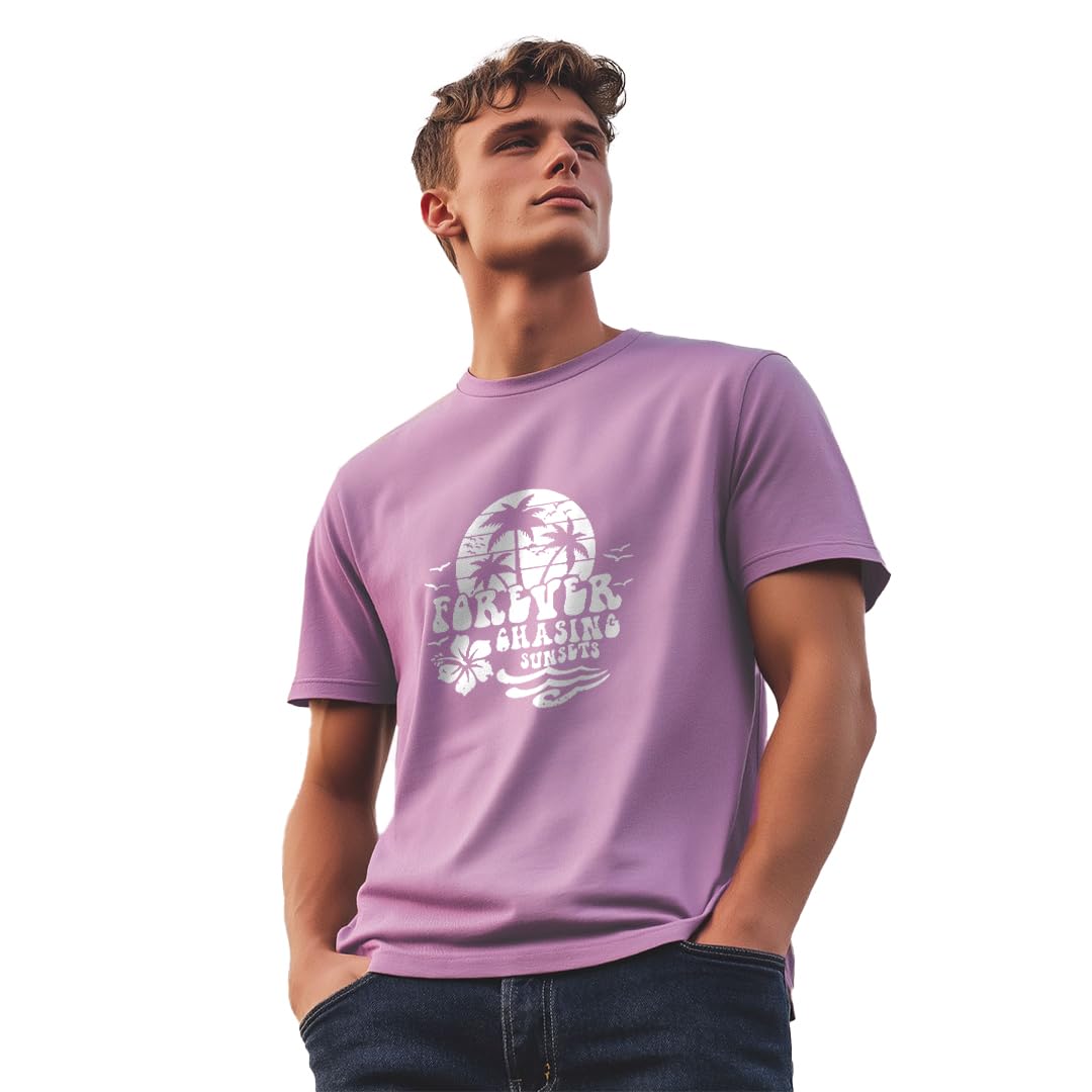 Nobero MenS Graphic Print Regular Fit T-Shirt (1M-Twts-C0744_Mauve
