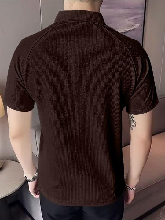 Greciilooks Regular Fit T-Shirt For Men (Gl-M.T Mt1230_Dark Brown