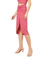 OOMPH! Ribbed Lycra Sarong Style Skirt, Pink - msk132