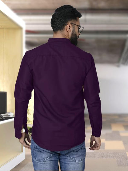 Tee Projekt Shirt for Men Cotton Spread Collar Button Down Long Sleeve Shirt Home, Regular, Home (Pack of 1)
