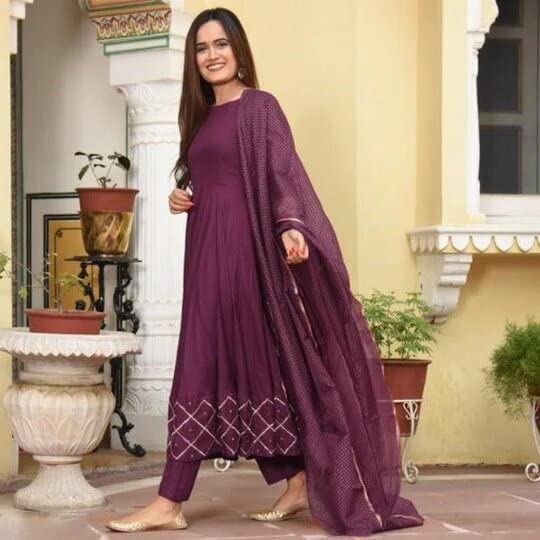 ANNI DESIGNER Women Rayon Kurta With Dupatta
