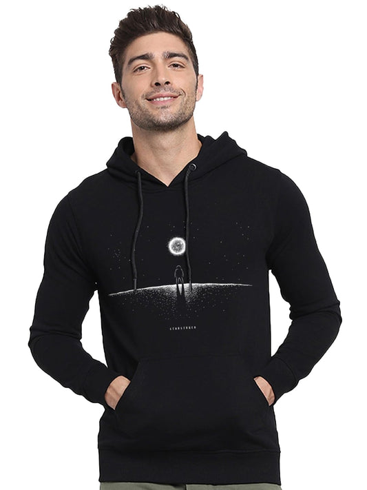 Bewakoof Mens Graphic Printed Regular Fit Hoodie_551014_Black_XL