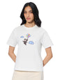 The Souled Store Up: Adventure Women and Girls Short Sleeves Round Neck White Embroidered Cotton Relaxed Fit T-Shirts