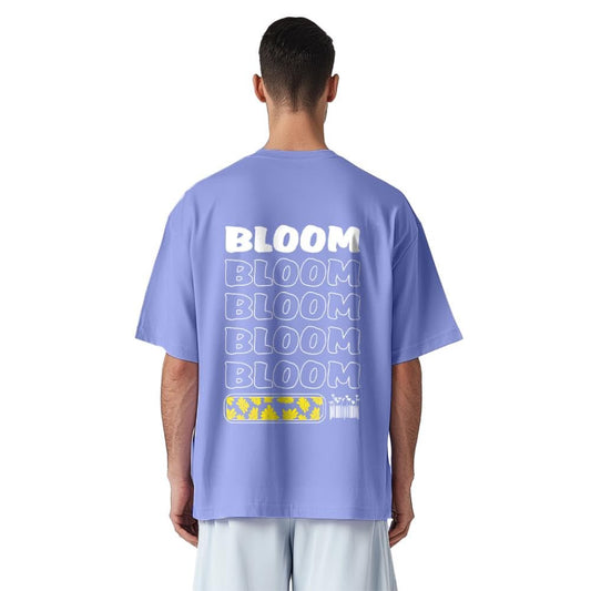 Nobero MenS Typography Oversized Fit T-Shirt (1M-Twrt-C0838-Pal_Periwinkle