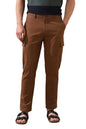 Dennis Lingo Men Brown Solid Straight Fit Cargo Trouser