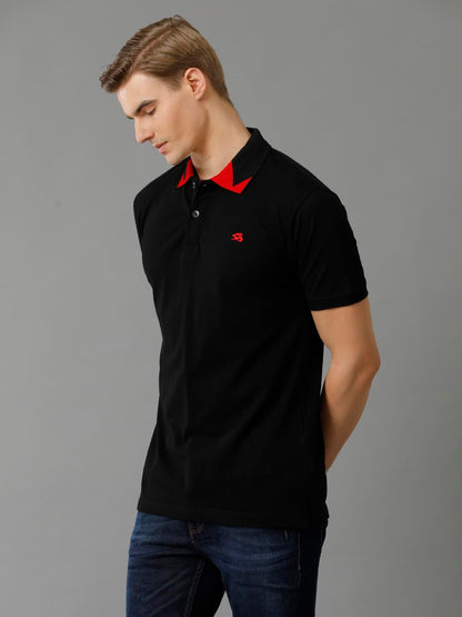 ADRO Premium Cotton Polo for Men (PN23-H-PLN-BL_Black)