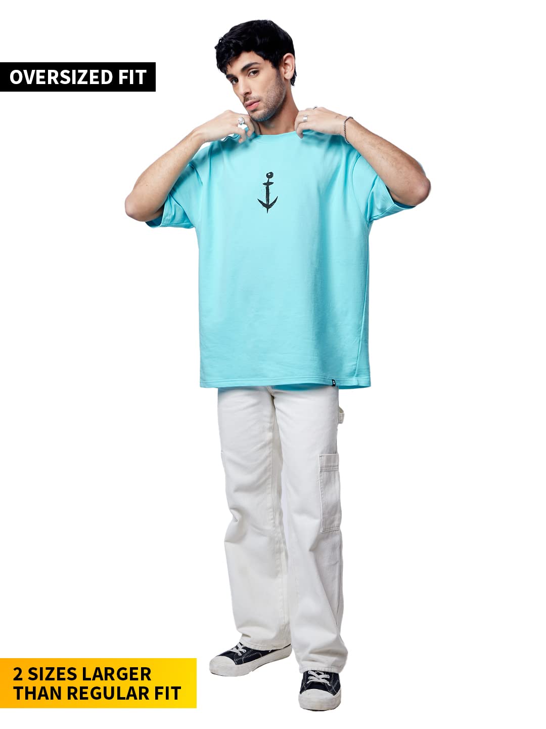 The Souled Store|Official Popeye: Bring Em On Mens and Boys T-Shirts |Half Sleeve| Loose Fit Graphic Printed| 80% Cotton 20% Pol
