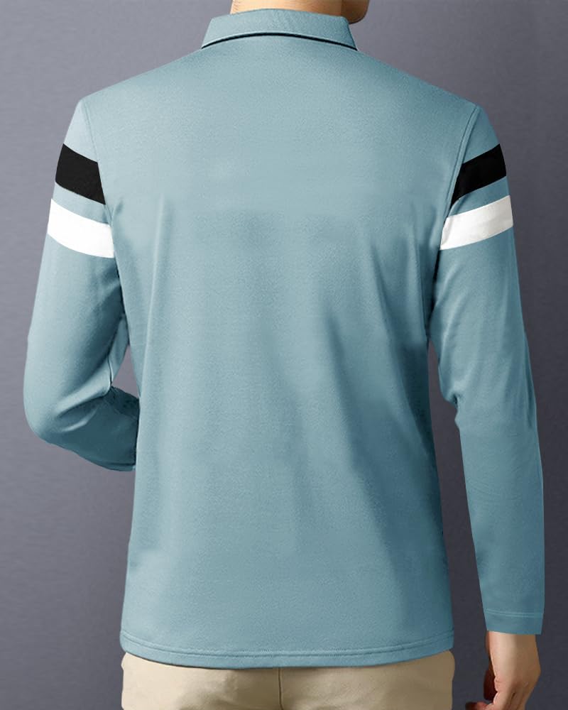 Noble Monk MenS Regular Fit Polo T Shirt |Full Sleeves |Collar Tshirts | Casual T-Shirt For Men