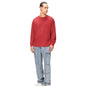 Bewakoof Mens Plain Solid 100% Cotton T-Shirt- Oversized Fit, Round Neck, Long Sleeve Red