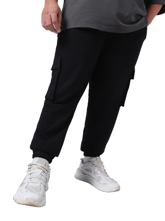 Bewakoof Air 1.0 MenS Solid Oversized Plus Size Joggers_552888_Black_4Xl