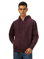 Dennis Lingo Men Regular Fit Cotton Solid Full Sleeves Hooded Front Open Sweatshirt Purple