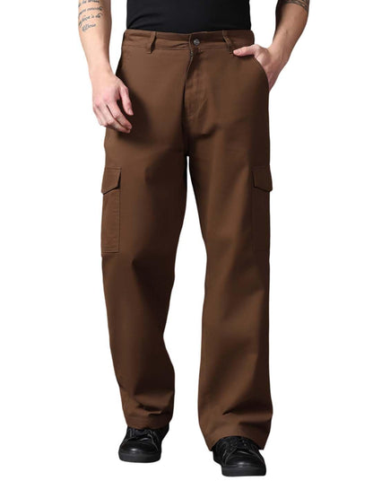 Kotty MenS Cargo Pants | Cotton Cargo Pants For Men | Comfortable & Stylish Cargos(Brown,34)