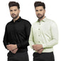 Pinkmint Mens Cotton Soild Full Sleeve Spread Collar Casual Combo Formal Shirt