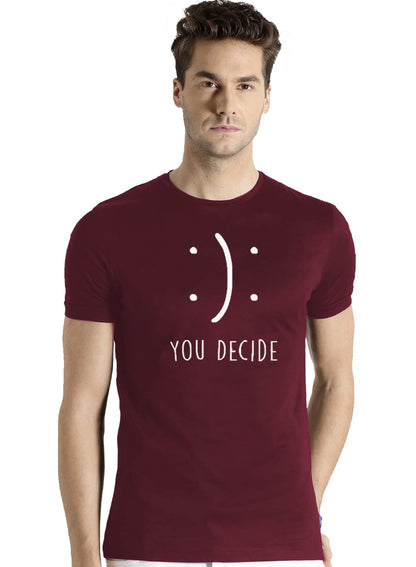 ADRO You Decide Mens Printed T-Shirts (RNR-M-DEC-MR_Maroon)
