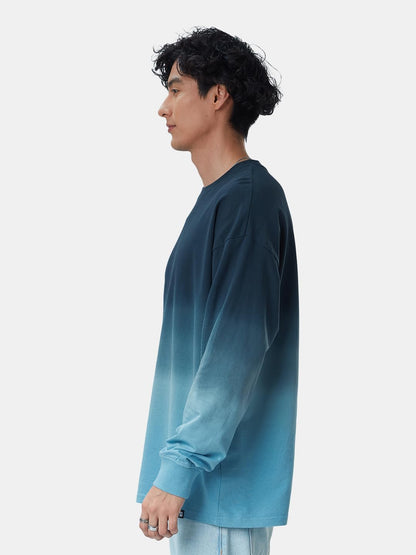 The Souled Store| Tie-Dye: Blue Topaz Mens and Boys T-Shirts|Full Sleeve|Oversized fit Solid|100% Cotton Blue Color Men Oversize