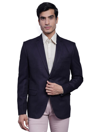 WINTAGE Mens Banarasi Rayon Cotton Festive and Casual Bandhgala Jodhpuri Blazer :Blue