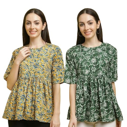 Pinkmint Tops for Women ll Combo Regular Fit Girls Tops ll Casual Wear (Pack of 2)