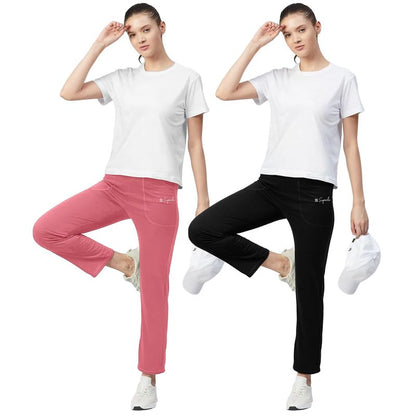 Pinkmint Women Combo Track Pant l Pure Cotton Pyjamas l Fancy Pocket Trouser l Gym, Regular Home Wear (Pack of 2)
