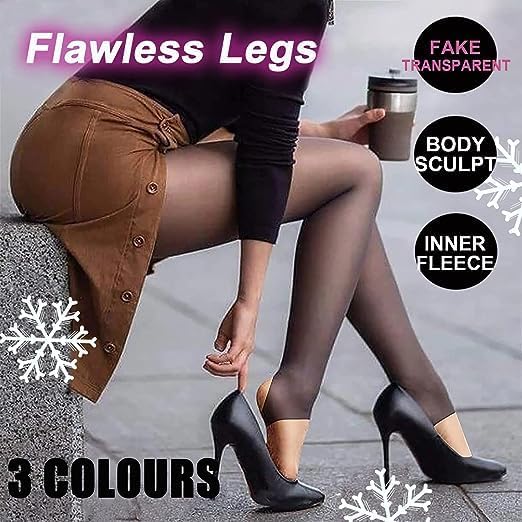 Digital Shopee Velvet Touch Thermal Tights For Women - Ultimate Warm Fleece Leggings For Women, Thermal Winter Fake Translucent