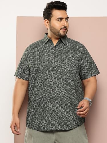 Thomas Scott Mens | Regular Fit | Floral Printed | Plus Size | 100% Cotton | Short Sleeve | Spread Collar | Casual | Shirt for