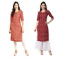 Pinkmint Women'S Crepe Digital Print Straight Kurta [Pack Of 2] (365-374-S)