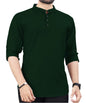 Deemoon MenS Cotton Blend Kurta With Solid Regular Fit Mandarin Collared Neck Full Sleeve And Waist Length | Kurtas For Men | D