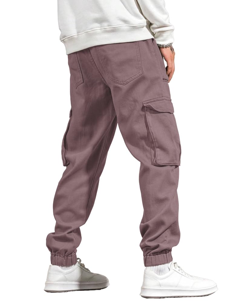 Noble Monk MenS Cargo Pant | Drawstring | Solid Cargo | Multi Pockets Trackpant
