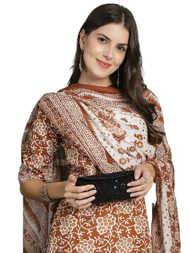 Pinkmint Straight Cotton Printed Kurta And Pant Set With Fancy Dupatta 3 Piece Suit Set Festival