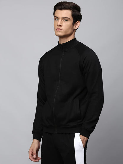 Dennis Lingo MenS Poly Cotton Sweatshirt - Front Open Zipper, High Neck, Full Sleeves, Regular Fit, Casual Winter Wear For Men