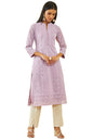 Soch Womens Purple Georgette Paisley Thread Embroidered Straight Kurta