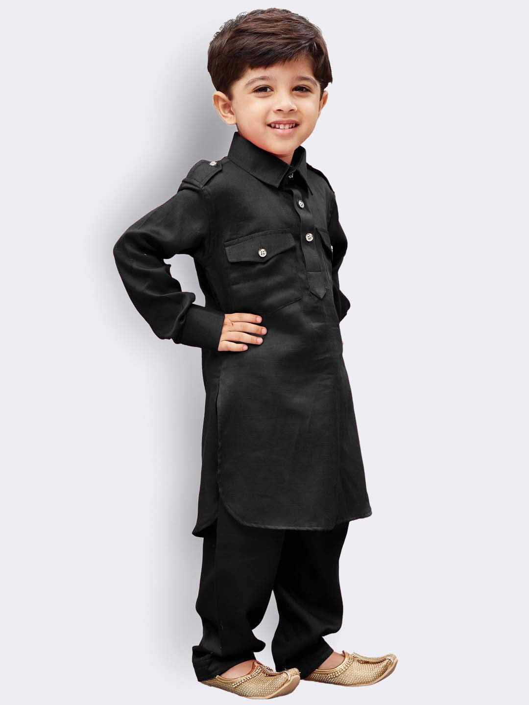 Vastramay Boys Pathani Khan Suit Set  Soft Cotton Fabric With Patiala Pyjama  Perfect For Holi & Eid