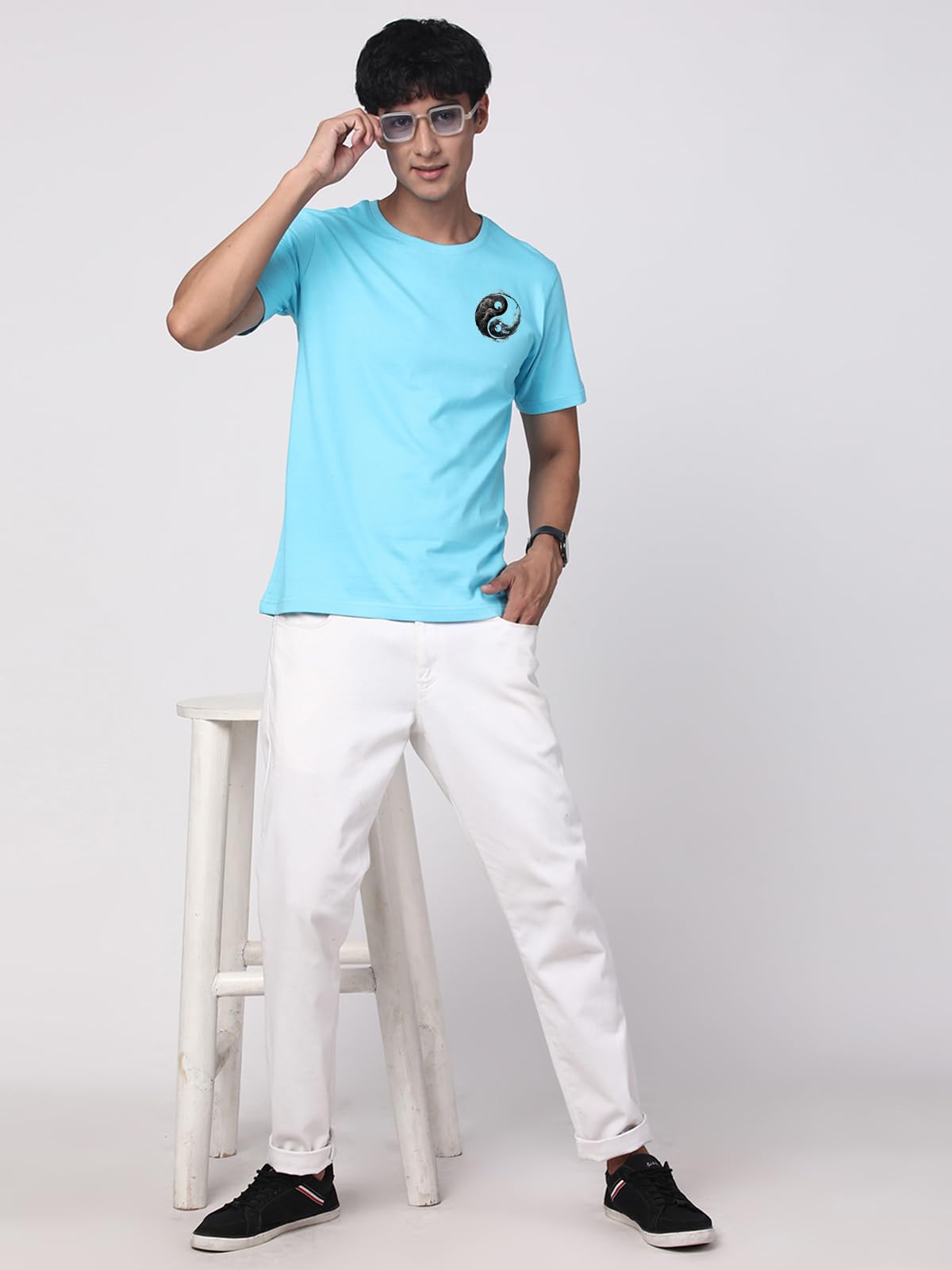 ADRO T-Shirts for MenChest Printed T-Shirt for MenCotton Tshirt for Men|RN24-STICK-YONG-MI