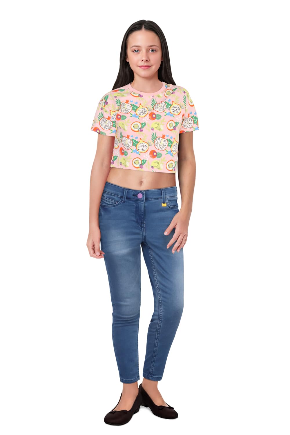 Allen Solly Girls Regular Fit Printed Casual Cotton Short Sleeve T-Shirt