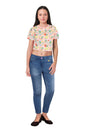 Allen Solly Girls Regular Fit Printed Casual Cotton Short Sleeve T-Shirt