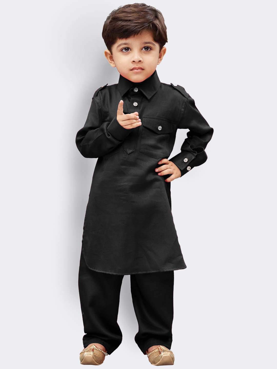 Vastramay Boys Pathani Khan Suit Set  Soft Cotton Fabric With Patiala Pyjama  Perfect For Holi & Eid
