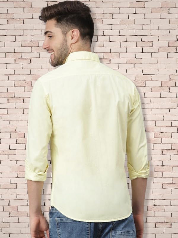 Tee Projekt Cotton Spread Collar Long Sleeve Shirt for Men Formal Shirt Casual Men Shirt