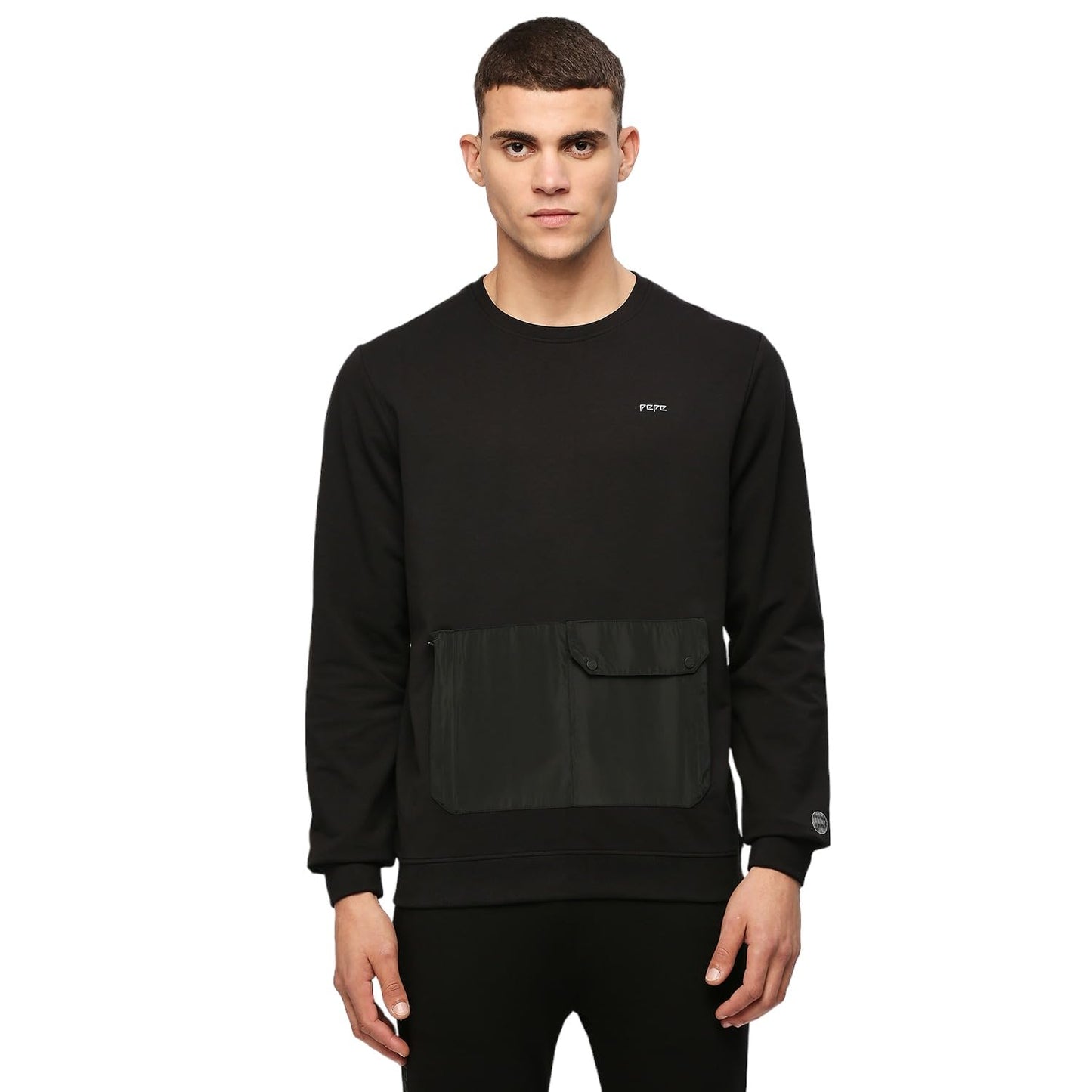 Pepe Jeans MenS Cotton Crew Neck Sweatshirt (Pm582644_Black