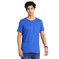 Turtle Men Essential 100% Cotton Blue Plain Round Neck Half Sleeve Casual T-Shirt