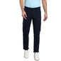 Dennis Lingo Mens Casual Solid Cotton Tapered Fit Mid Rise Ankle Length Multi-Pocket Stretchable Cargo Pant/Trousers (Dark Blue