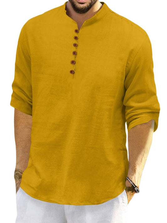 Finivo Fashion MenS Solid Cotton Blend Regular Fit Straight Kurta, Pack Of 1 Gold