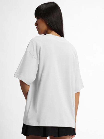 JUNEBERRY Pure Cotton Drop Shoulder Oversized Baggy Fit Half Sleeve Plain Solid Round Neck Multicolor T-Shirt for Women & Girls